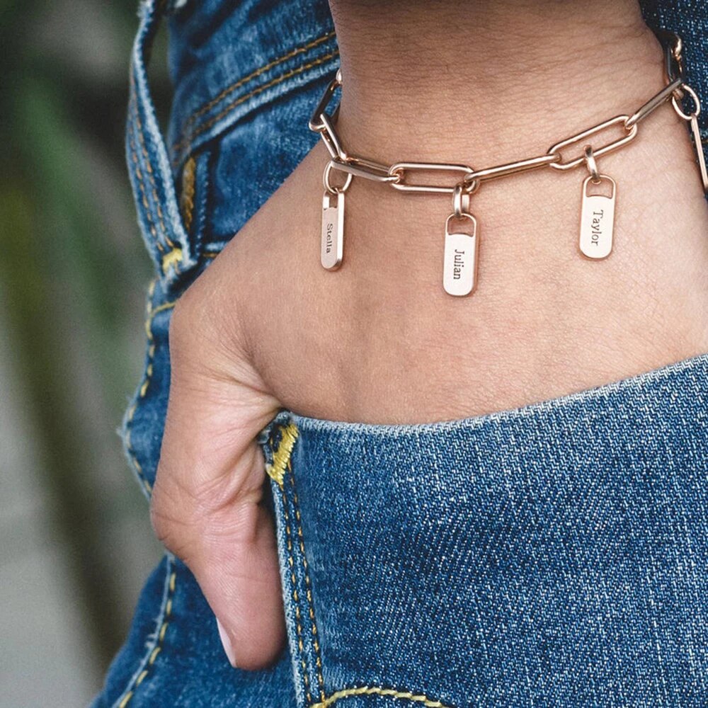 Pulseira Tag Personalizada - Grave os Nomes Da Sua Família | Oferta Especial + Frete Grátis