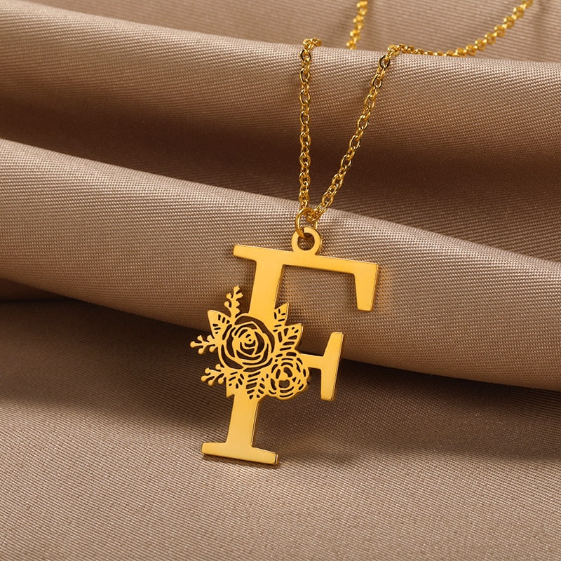 Colar Personalizado | Rosa da Vida - Aço Inoxidável - Folheado a Ouro - Corte a Laser.