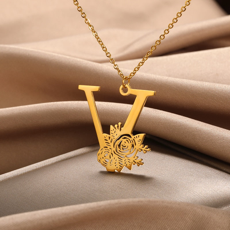 Colar Personalizado | Rosa da Vida - Aço Inoxidável - Folheado a Ouro - Corte a Laser.