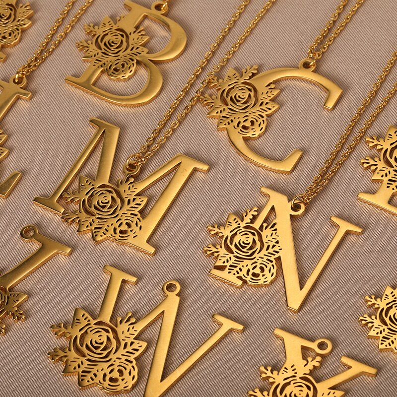Colar Personalizado | Rosa da Vida - Aço Inoxidável - Folheado a Ouro - Corte a Laser.