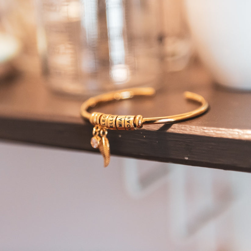Pulseira Asas de Anjo Personalizável - Gravação a Laser