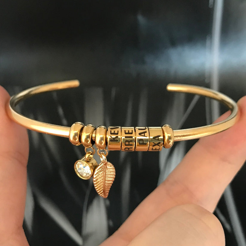Pulseira Asas de Anjo Personalizável - Gravação a Laser