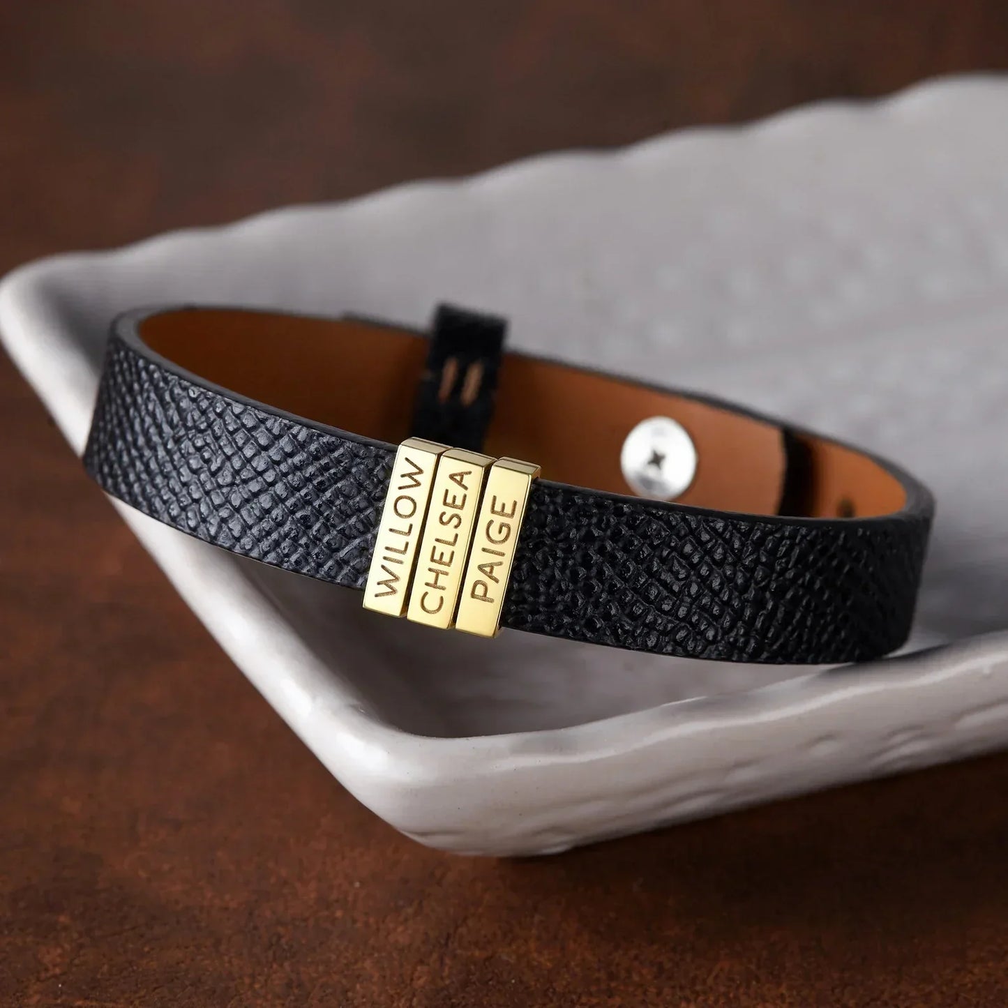 Pulseira Premium Personalizada | Meu Pai Minha Vida - Couro + Aço Inoxidável | Oferta Especial Dia Dos Pais 50% Off + Frete Grátis