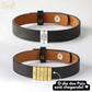 Pulseira Premium Personalizada  | Meu Pai Minha Vida - Couro + Aço Inoxidável | Oferta Especial Dia Dos Pais 50% Off + Frete Grátis