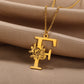 Colar Personalizado | Rosa da Vida - Aço Inoxidável - Folheado a Ouro - Corte a Laser.