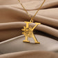 Colar Personalizado | Rosa da Vida - Aço Inoxidável - Folheado a Ouro - Corte a Laser.